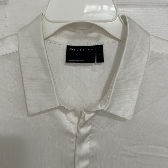 Brand new OSOS Design white Long sleeve shirts for men Size L - Picture 2 of 6